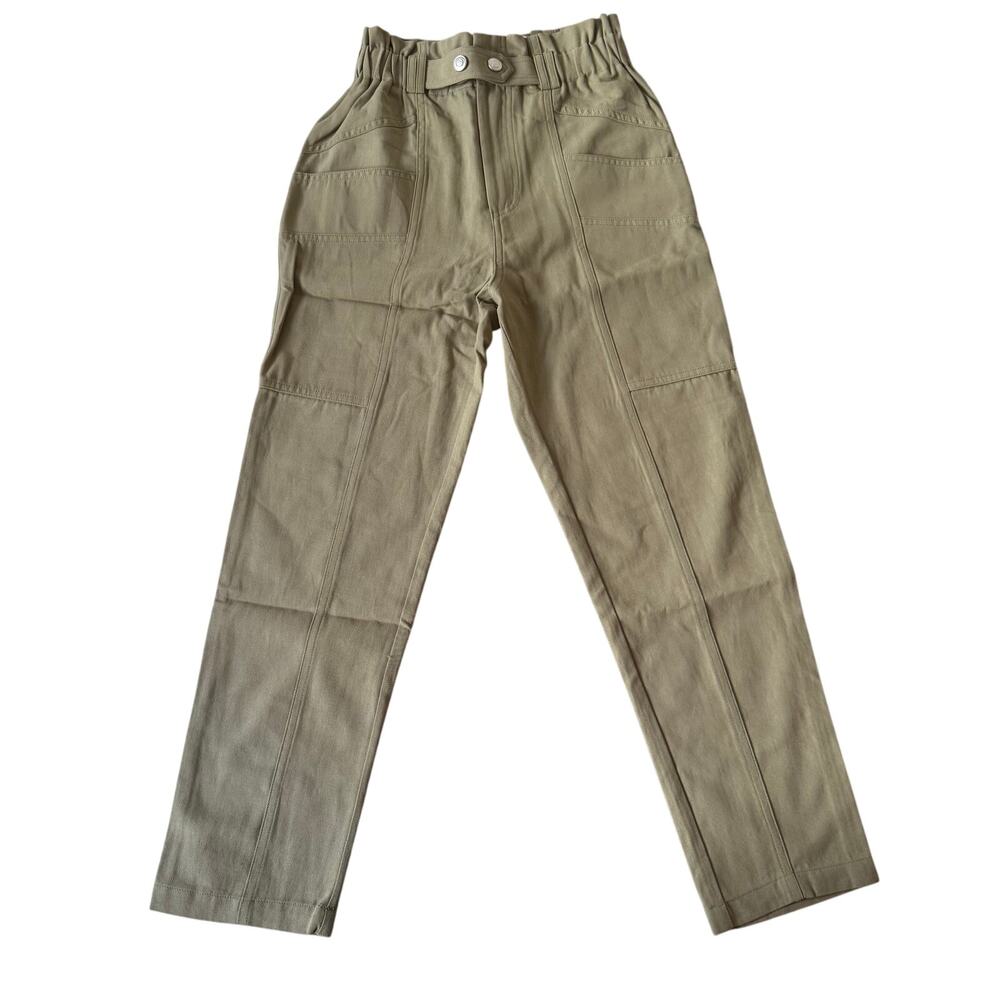 Elodie Women’s High Waisted Paperbag Casual Utility Cargo Pants size Small NWT